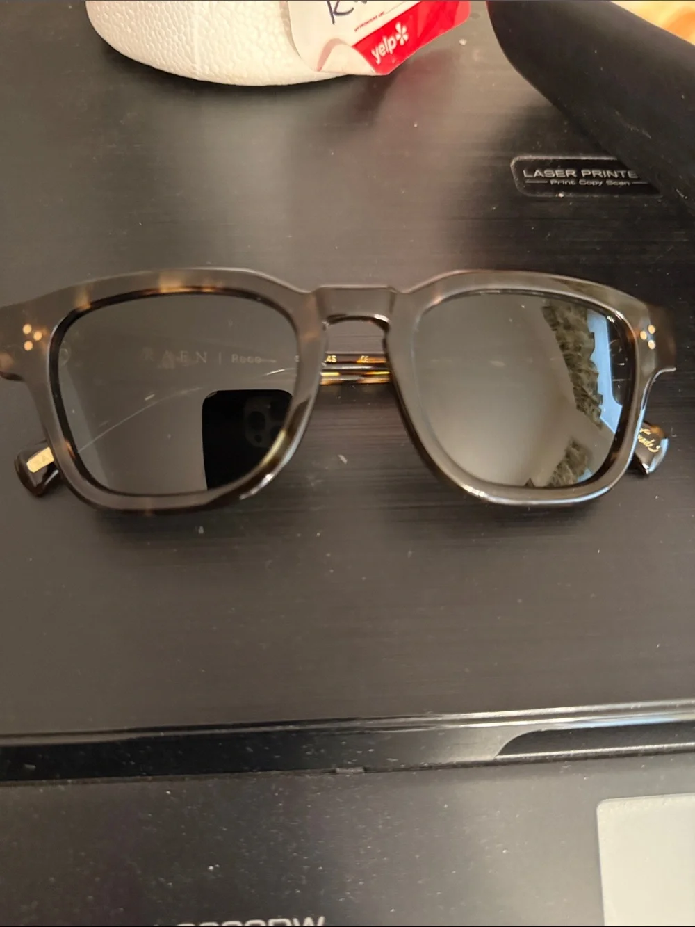 RAEN Tortoise Square Sunglasses with Dark Gray Lenses polarized 51mm